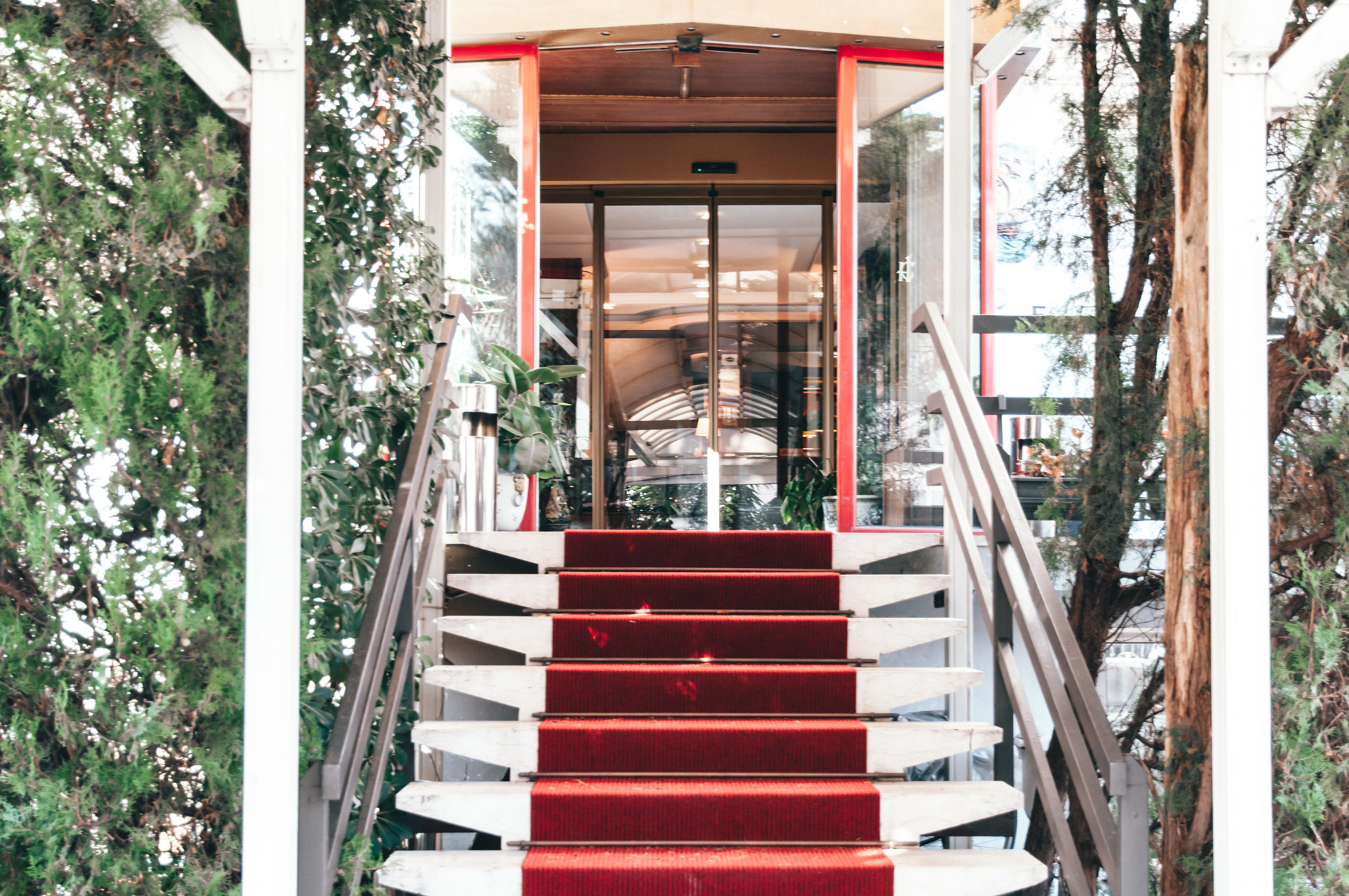 entrance to cristallo hotel
